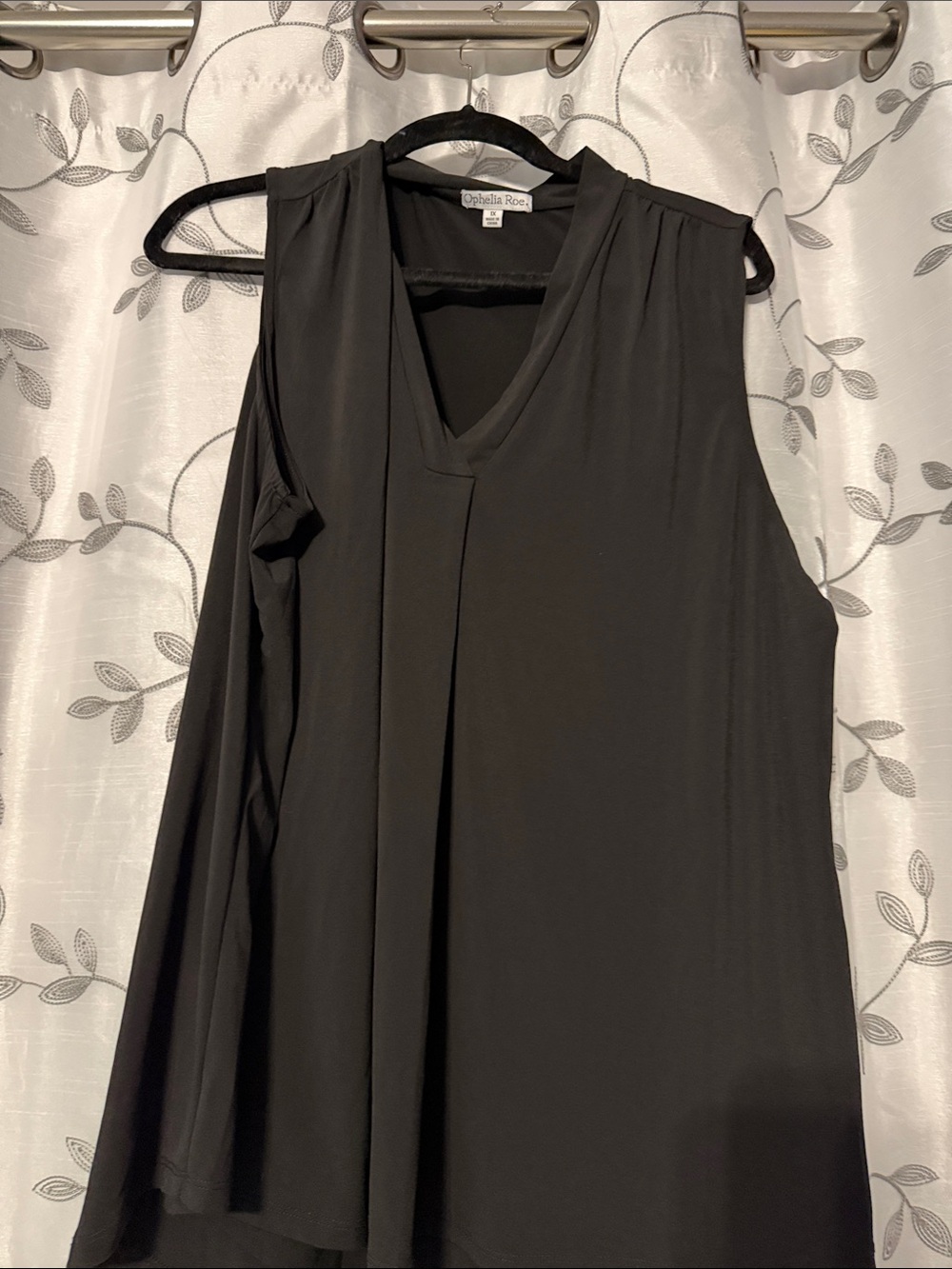 Ophelia Roe Black Sleeveless V-Neck Tunic